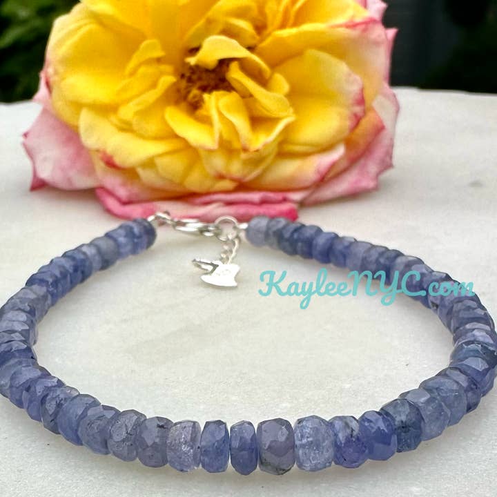 KayleeNYC - Vente Bracelet de perles - Bracelets en tanzanite naturelle avec argent sterling 9254