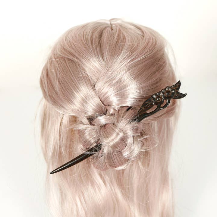 Real Sic – Großhandel Haarnadeln – Sandelholz Essstäbchen/Holz Haarnadeln Haarstangen - Blumen1