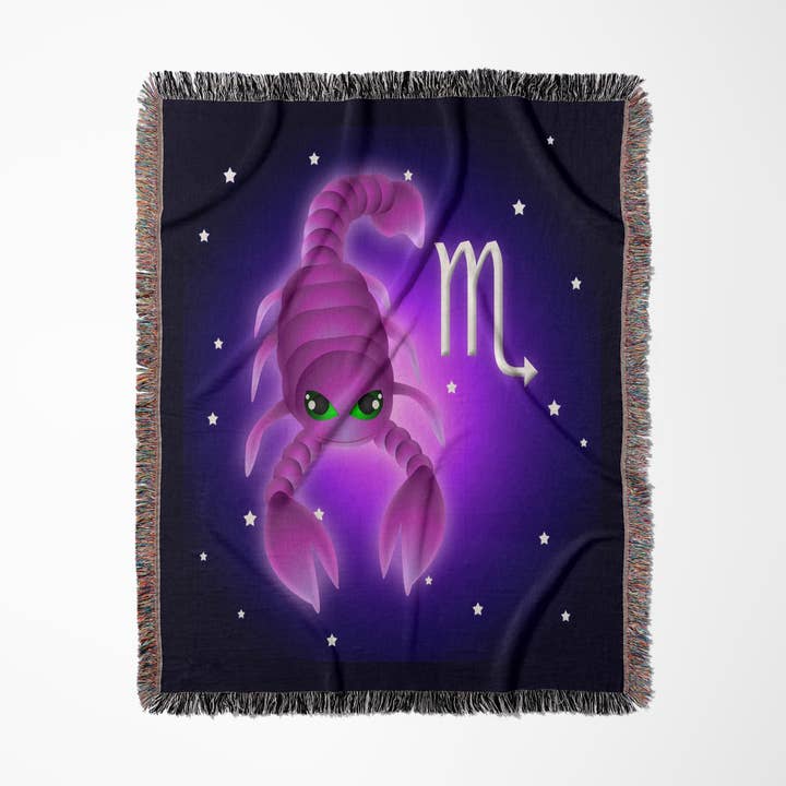 3dRose - Wholesale Throw Blanket - 3dRose, Cute Astrology Scorpio Zodiac Sign Scorpion, Blanket0
