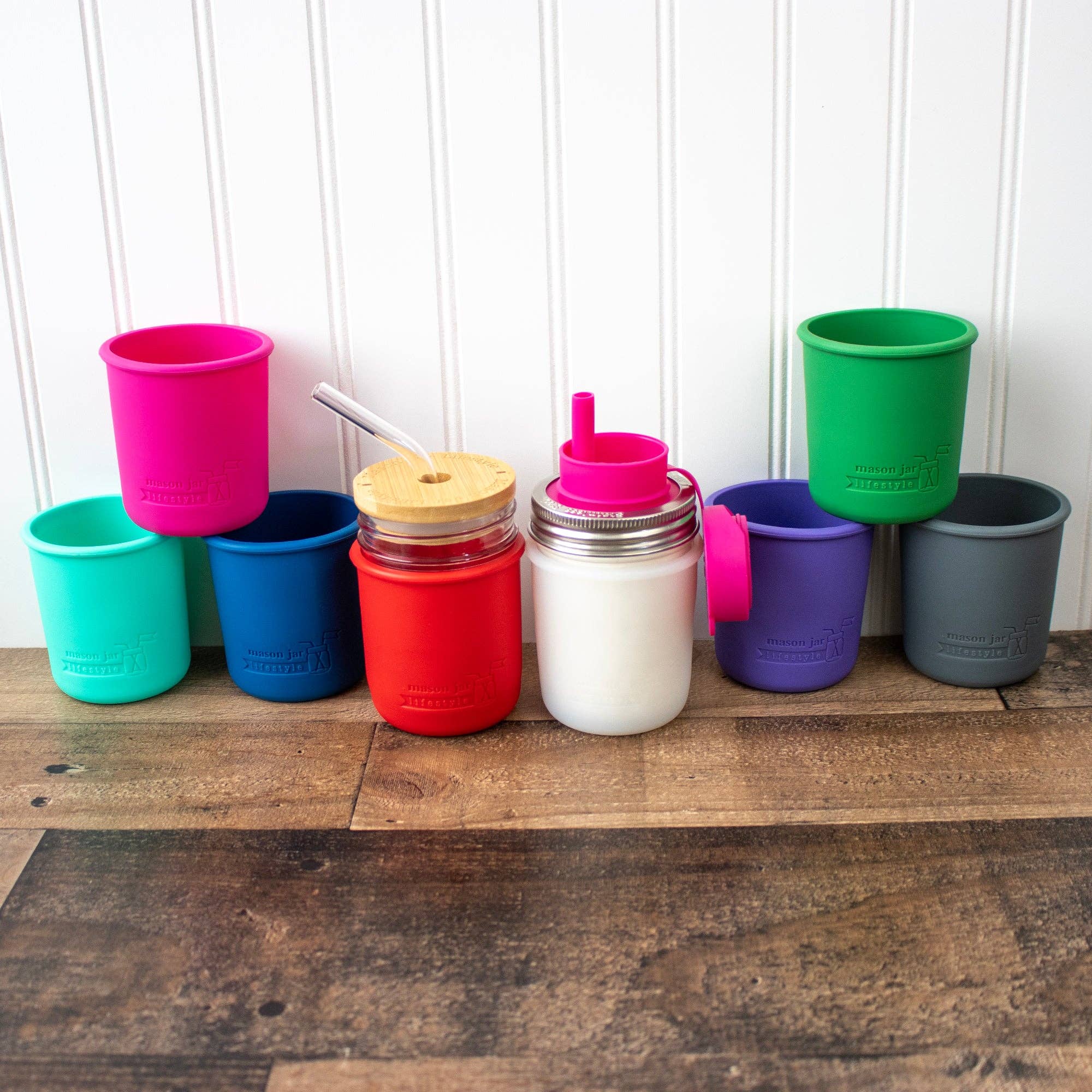 Mason Jar Lifestyle - Vente Housses de boisson - Manchon en silicone pour bocaux Mason d'une demi-pinte à bouche régulière de 8 oz2