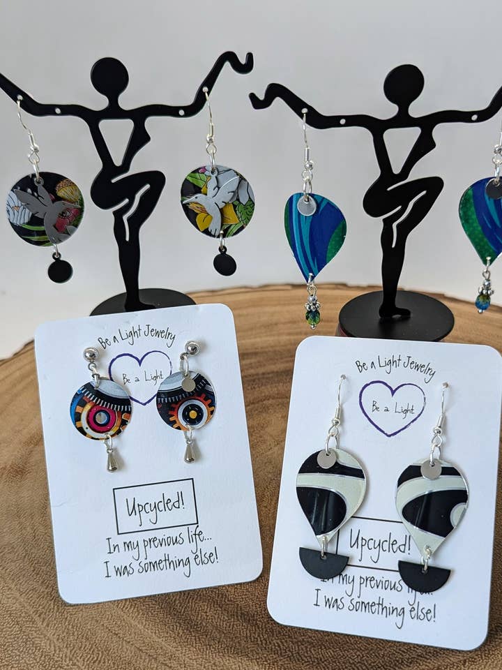 Set of 12 Craft Beer Up-cycled Earrings, Collection #1 for wholesale by Be a Light Jewelry