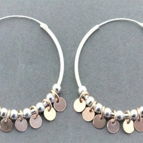 Makers & Providers - Wholesale Hoop Earrings - Tambourine Hoop - Rose Gold On Silver3
