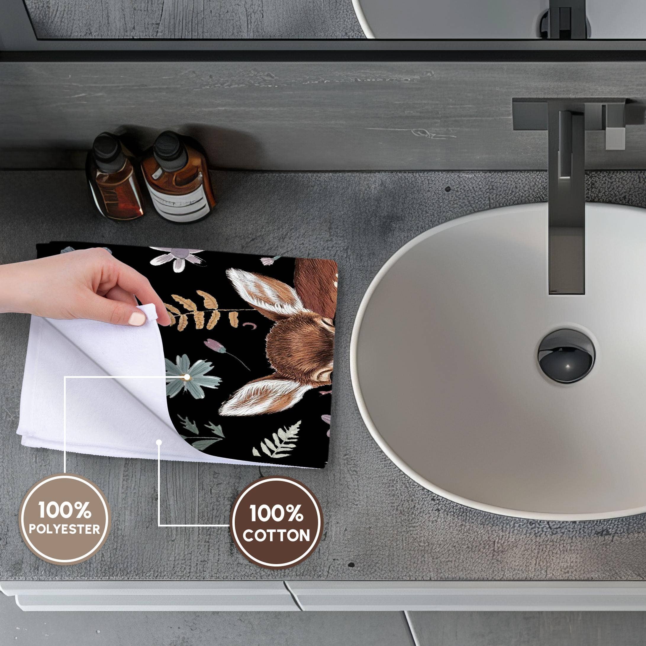 3dRose - Vente Serviettes de bain - 3dRose, Mignonne Mère Biche et Bébé Faon Abstrait Nature, Serviette3