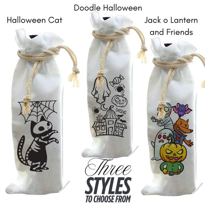 Sacs à Bouteilles - Halloween Mignons, 3 Styles au Choix pour la vente par Jolitee