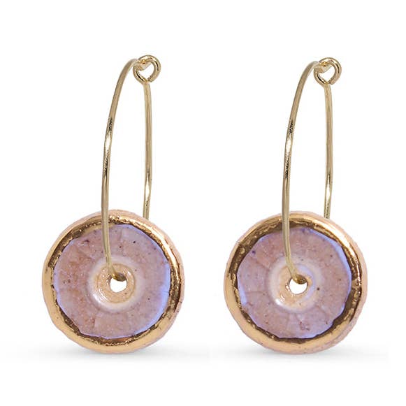 Pendientes de aro de oro rosa pálido para venta al por mayor de Habulous