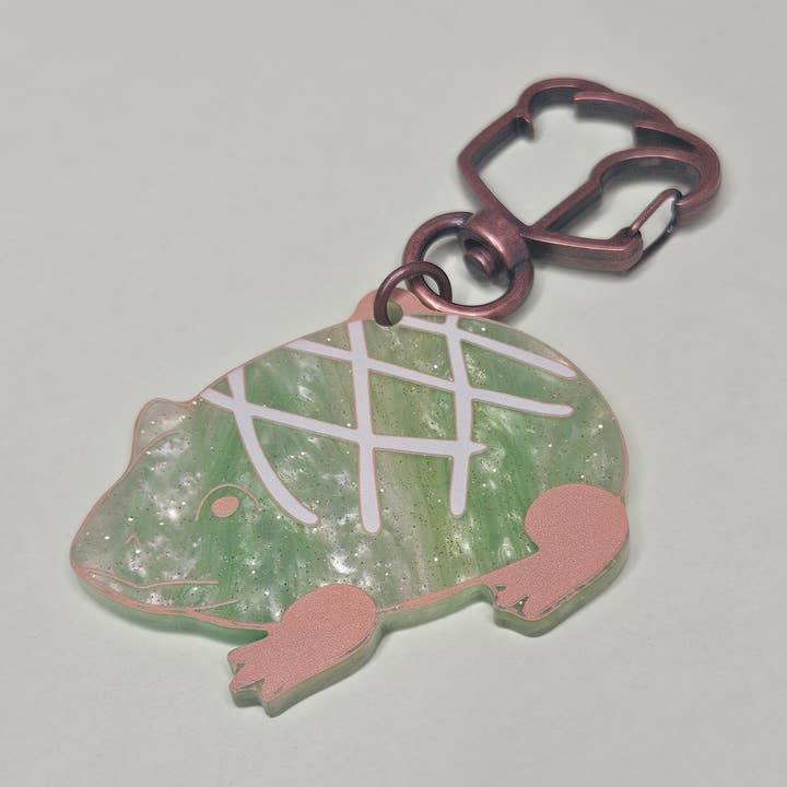 Melon pan frog special acyrlic keychain for wholesale by Floating Frogs