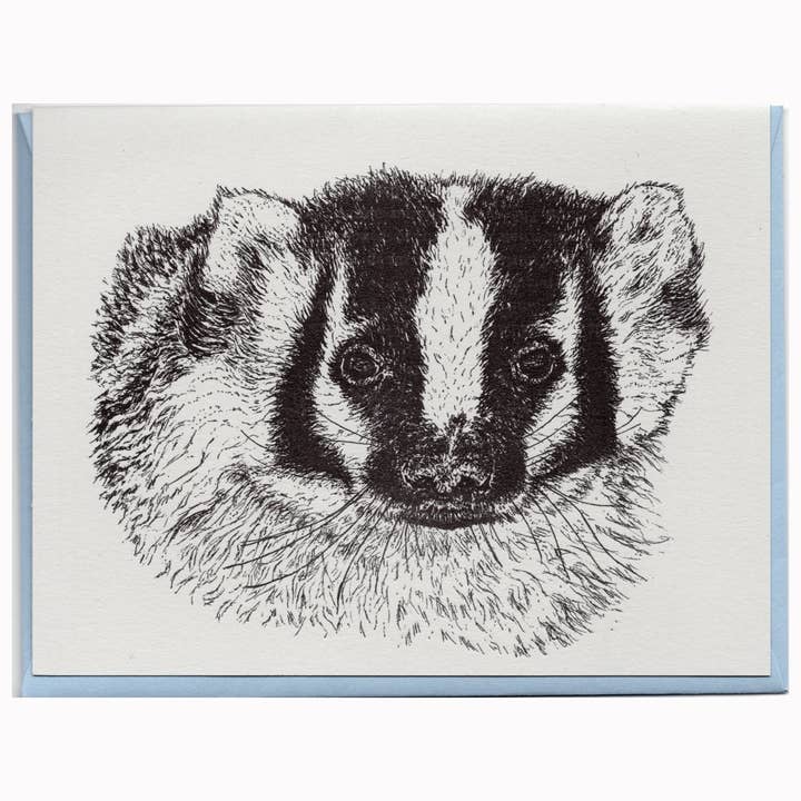 Carte typographique American Badger pour la vente par Dandy Lion Press