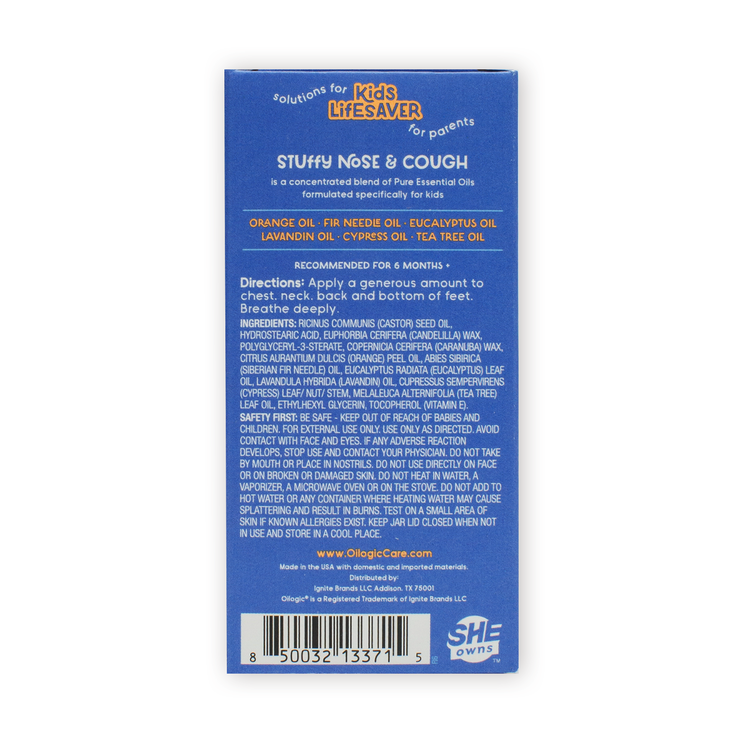 Oilogic Baby & Kid Solutions - Wholesale Chest Rub - Kids Stuffy Nose & Cough Vegan Vapor Chest Rub2