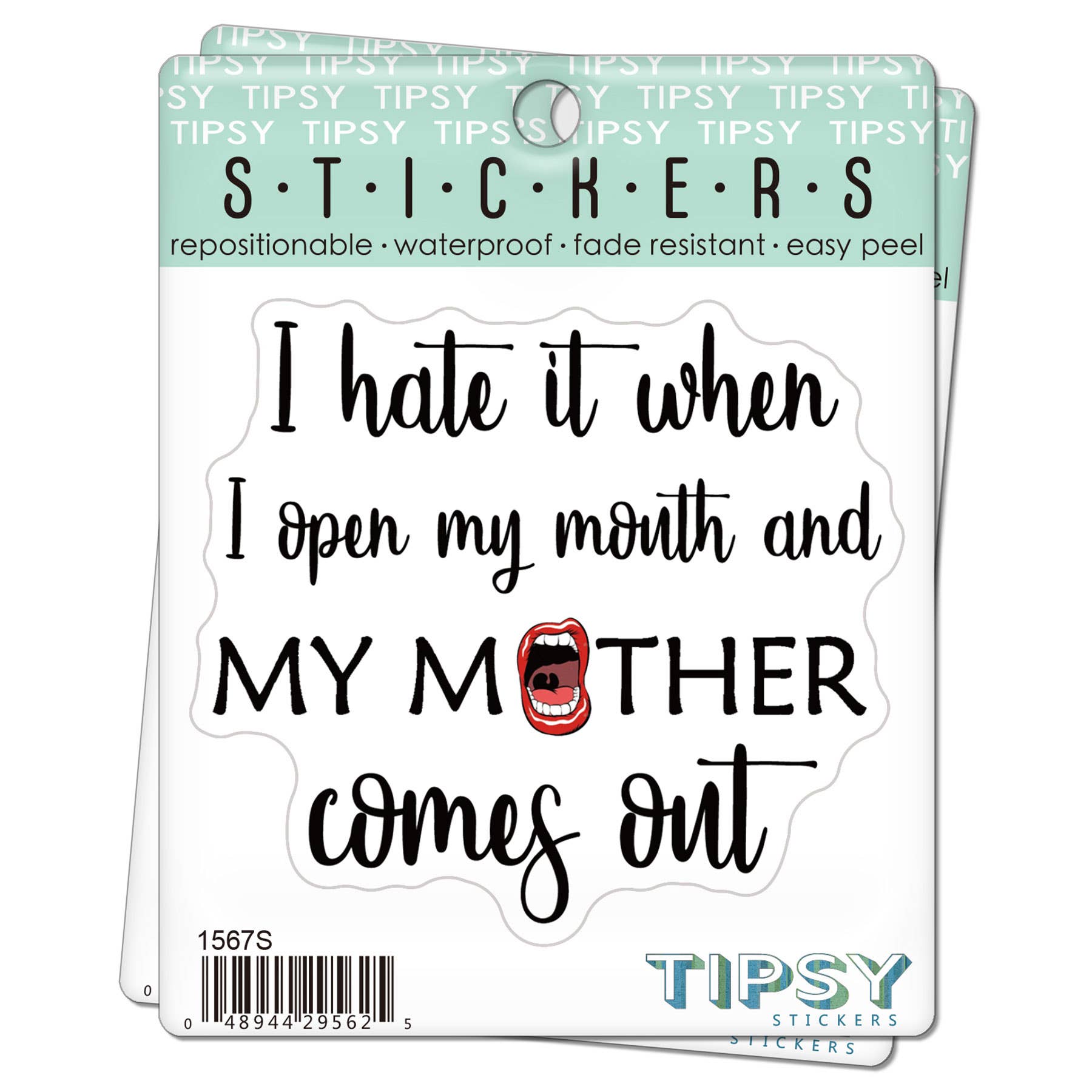 Tipsy Coasters & Gifts - Vendita all'ingrosso Adesivo - Adesivo divertente | Odio quando apro bocca2