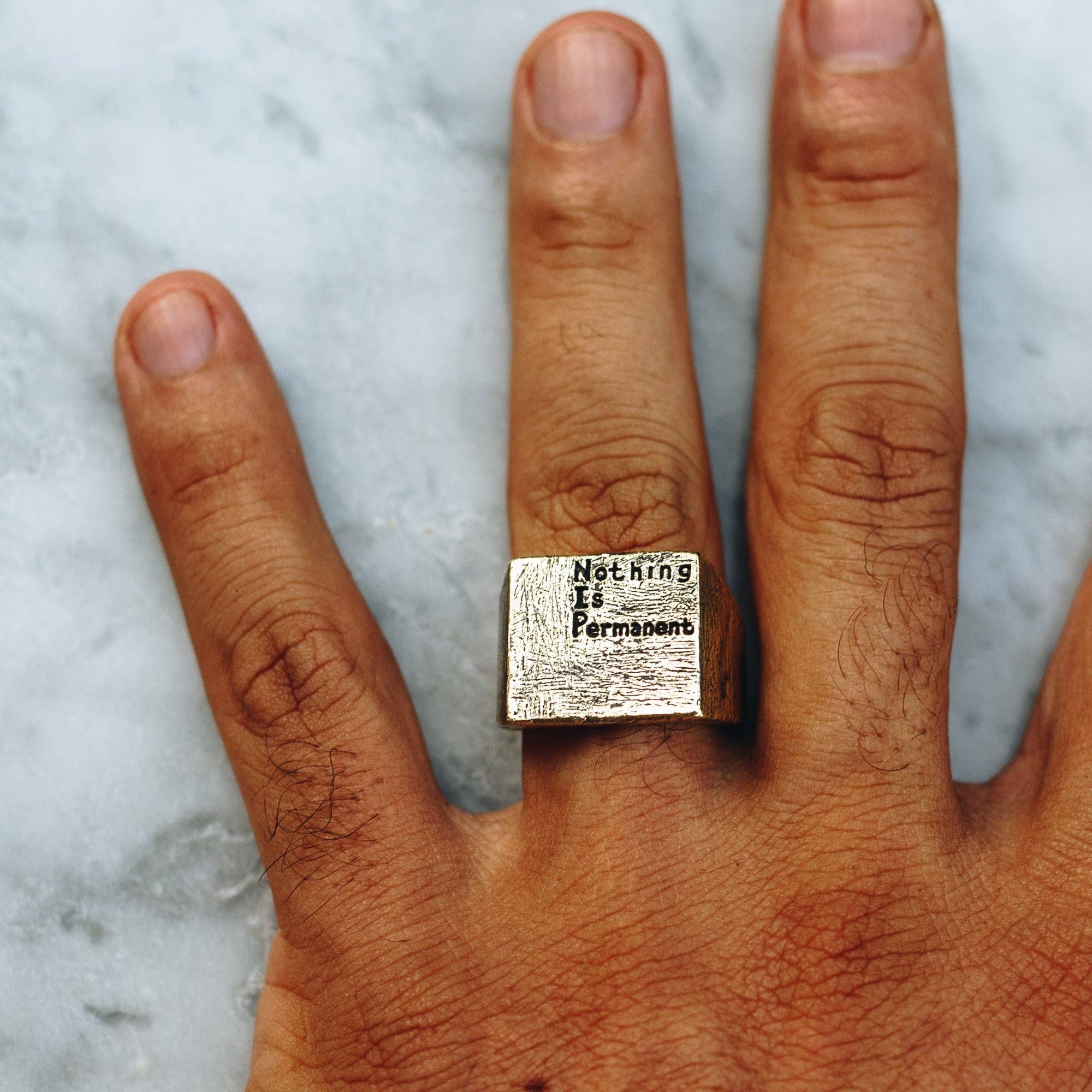 JewelryLab – Großhandel Band/Stapelring – Nichts ist Dauerring - Messing9