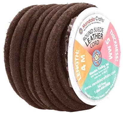 Mandala Crafts – wholesale Craft supplies – Mandala Crafts Round Suede Cord for Jewelry Making, Genuine Cowhide Leather Rope for Beading, Braiding, DIY Crafting5