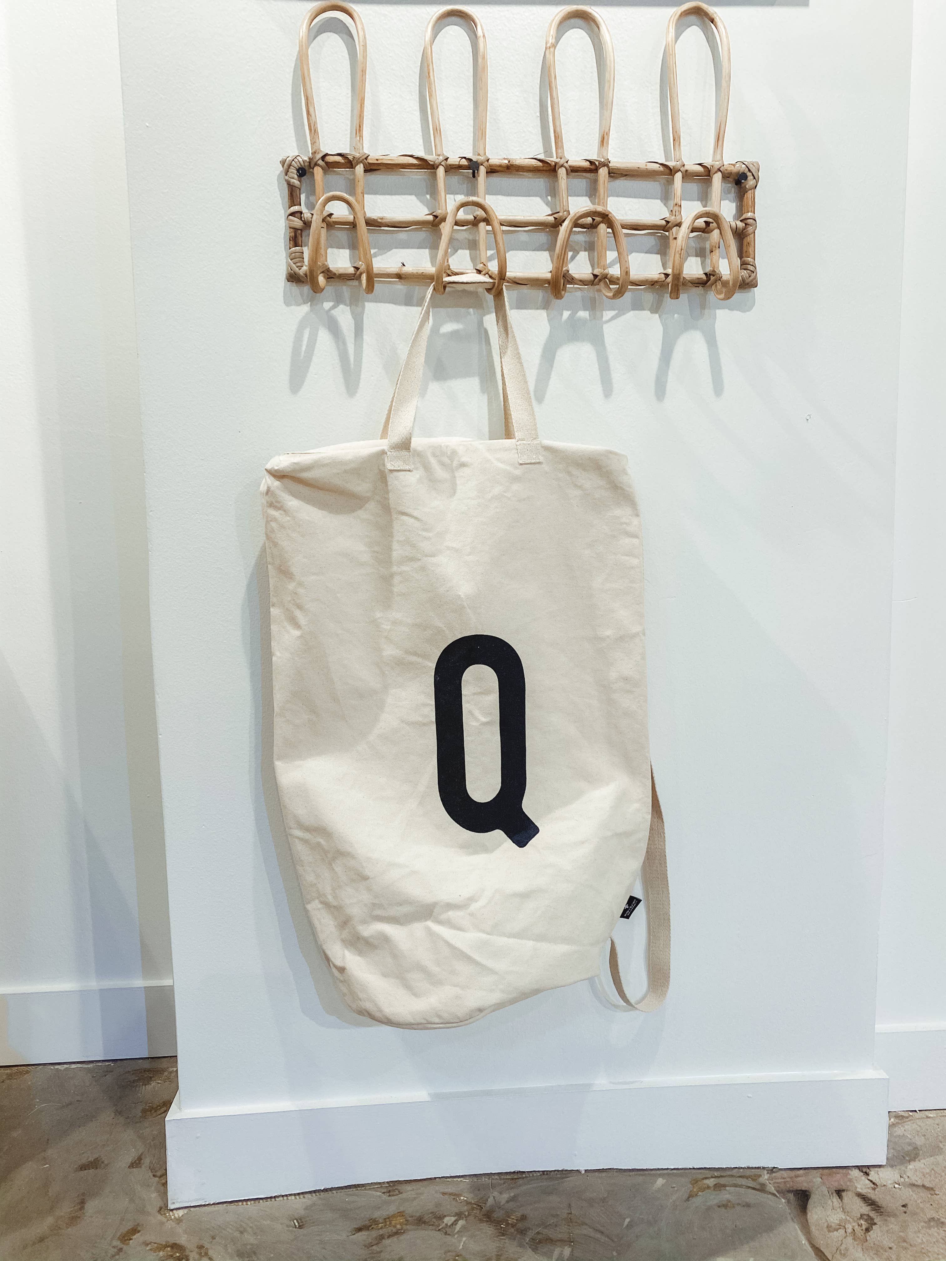 Modern Burlap - Wholesale Laundry Bag - Cotton Canvas Laundry Bag With Shoulder Strap - Alphabet15