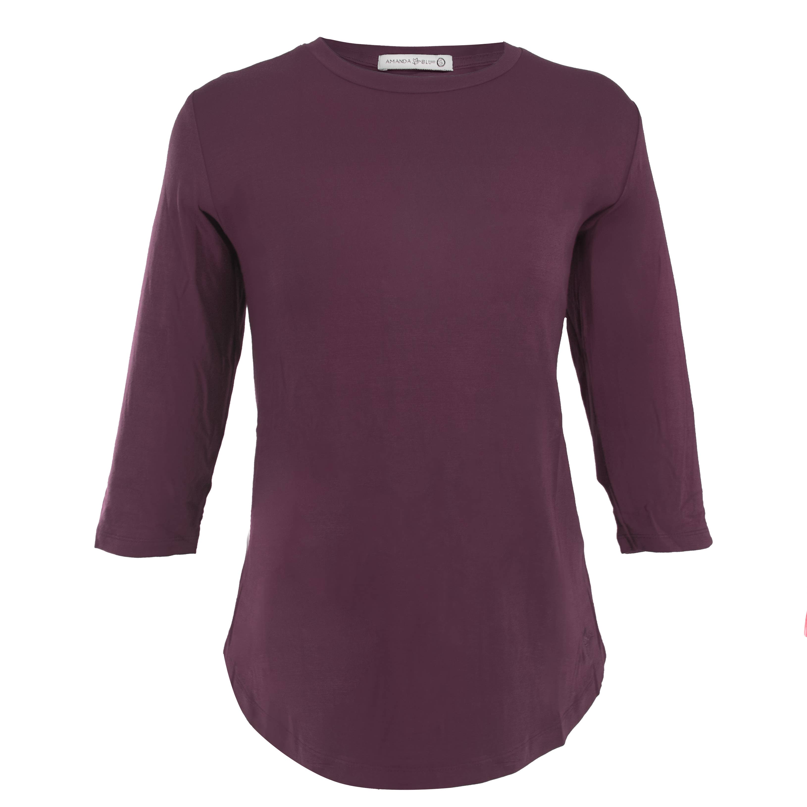Amanda Blu - Vente T-shirt – femme - T-shirts à manches 3/4 | 10 options de couleur | Collection Luxe Tees3