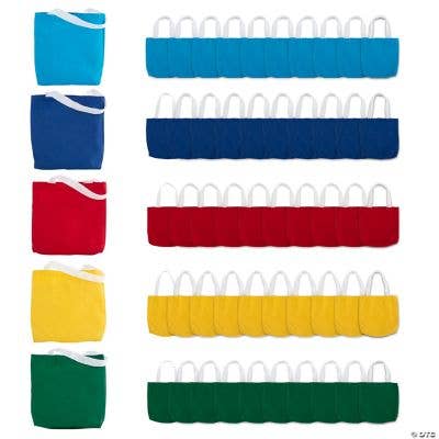 Fun Express - Wholesale Tote Bag - Unisex - (SM) MEGA CANVAS TOTE BAG ASST (50PC)