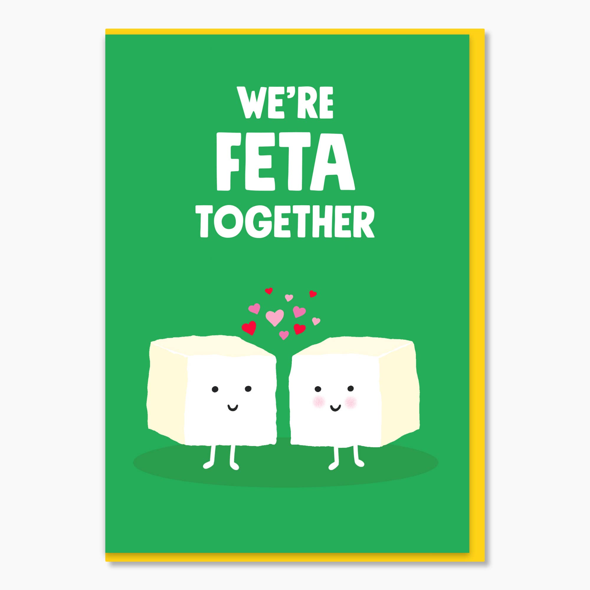 Stoats & Weasels - Wholesale Love Card - We're Feta Together Love Card | Valentine | Cheese Pun1