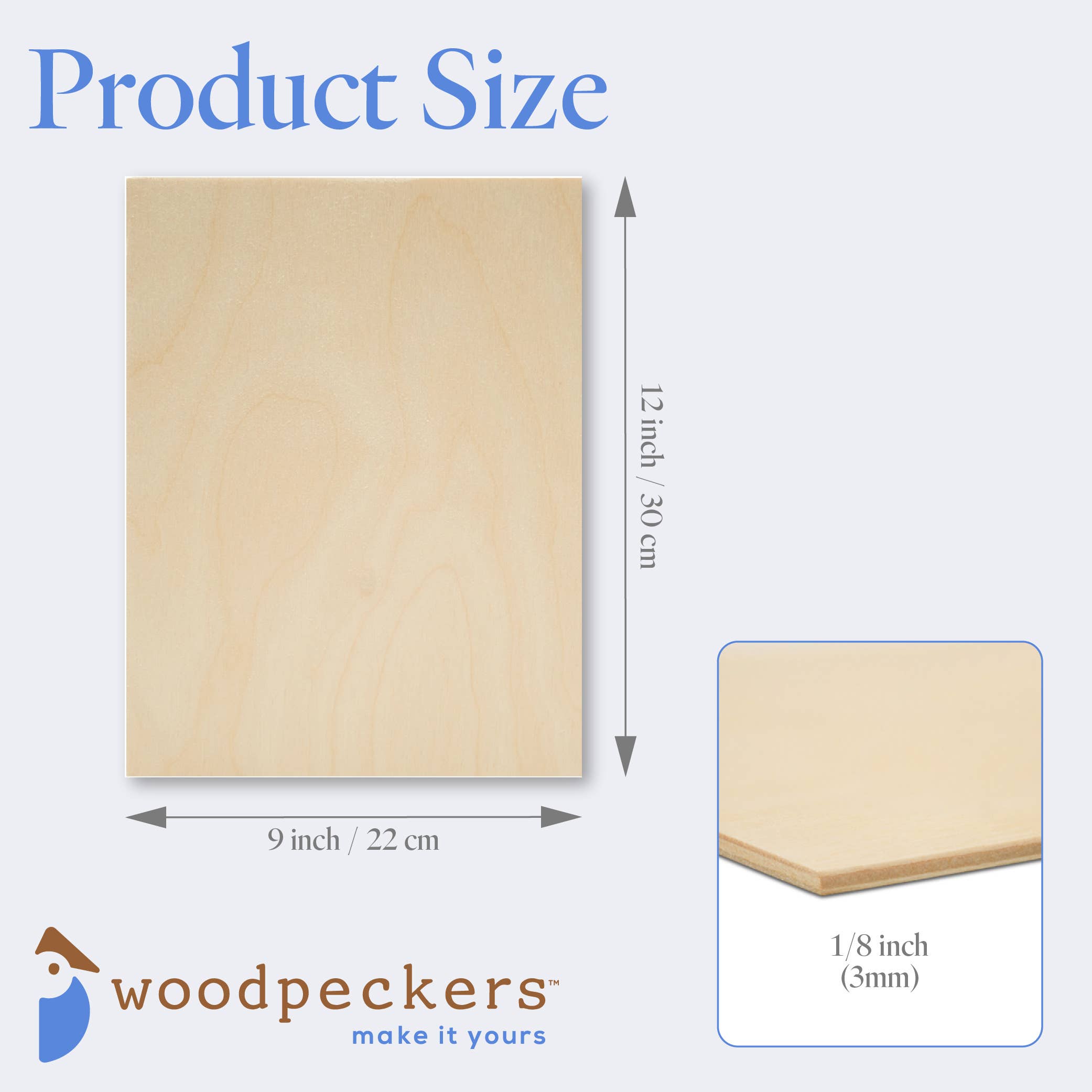 Woodpeckers Crafts - Wholesale DIY Craft Kit - Baltic Birch Plywood (Choose Your Size)21