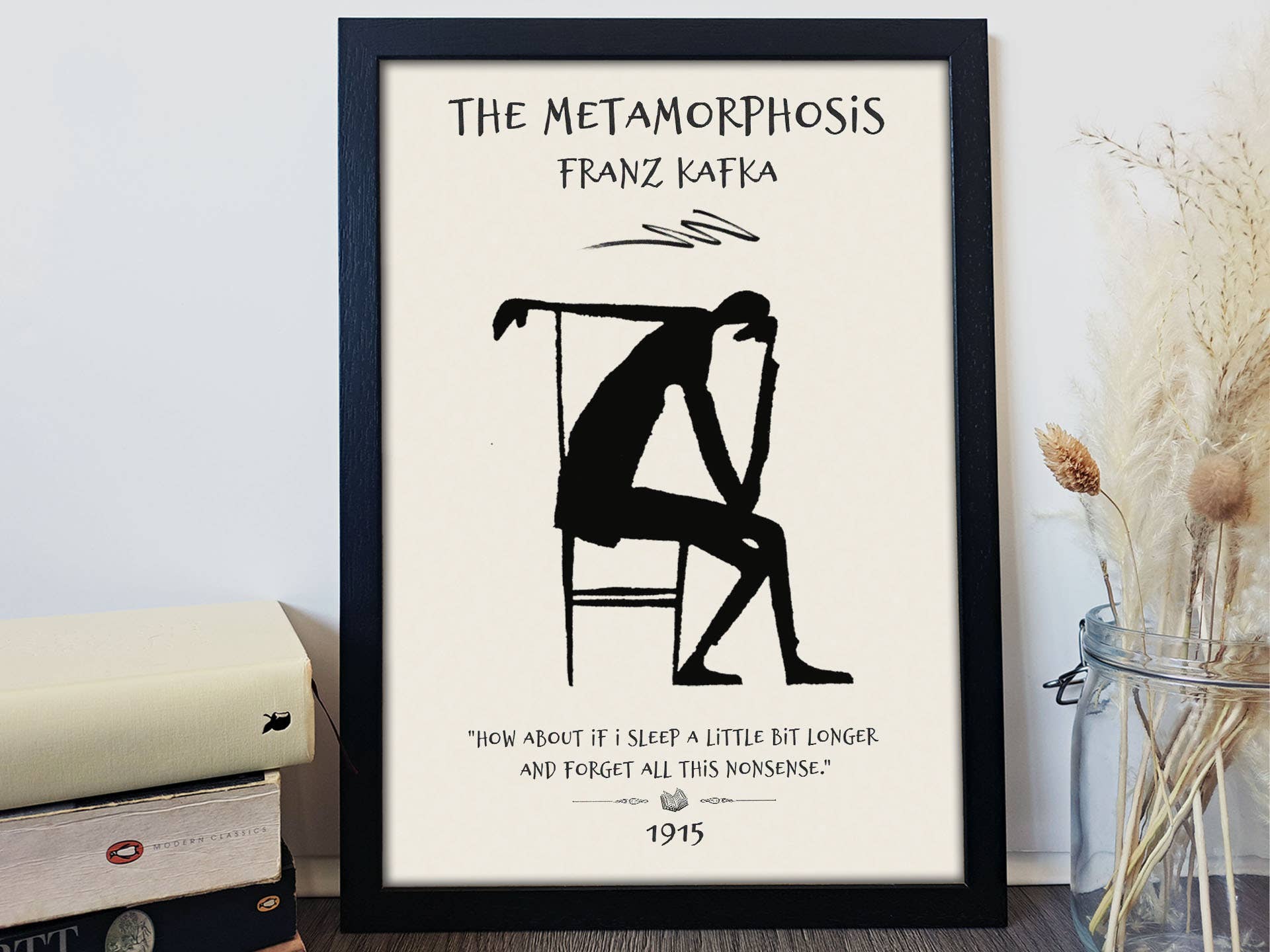 Beyond the Shelf – wholesale Art print – The Metamorphosis, Franz Kafka, Book Quote Art