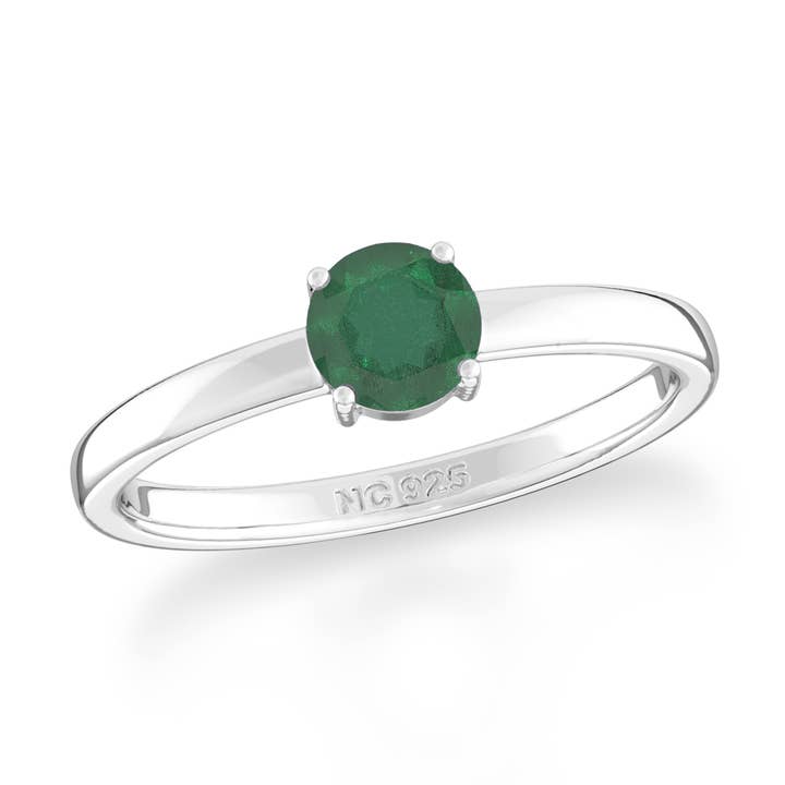 Anel de Esmeralda Natural Redonda Oval Pera, Prata por atacado de Nature Crafts