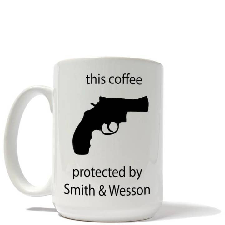 This Coffee is Protected By Pro Gun Mug for wholesale by American Brand Studio