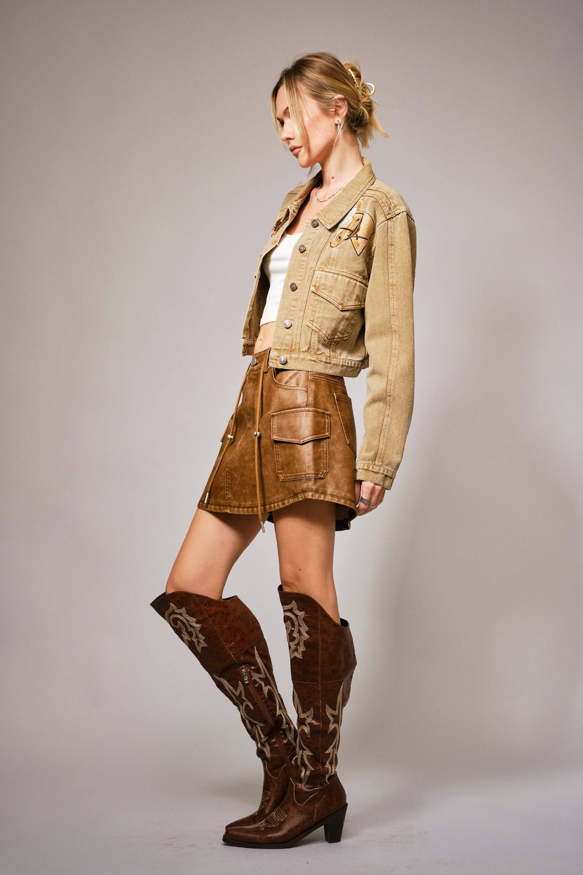 Blue B - Wholesale Denim Jacket - Women's - 23501J - Garment Washed Embroidered Denim Jacket4