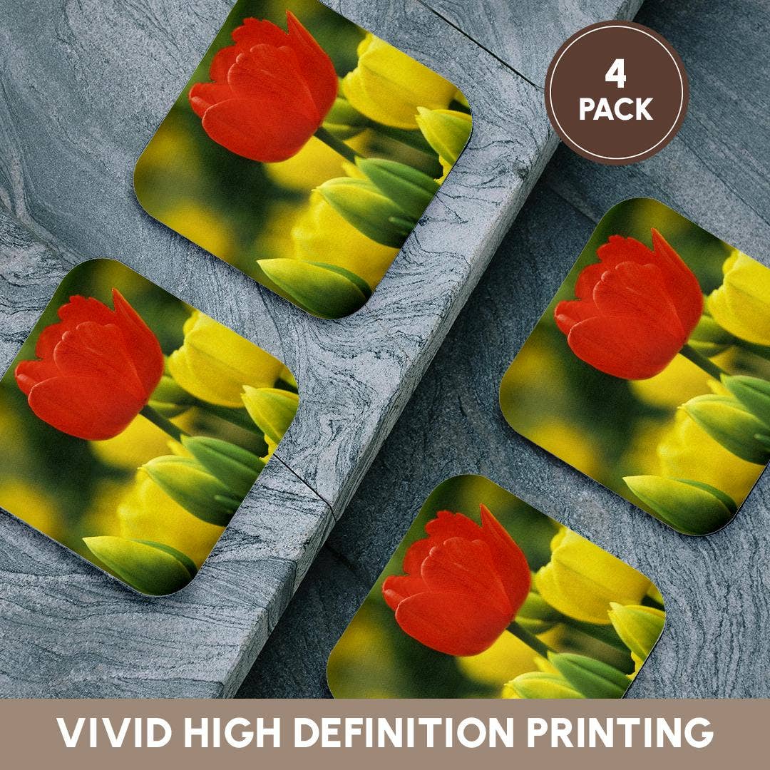 3dRose – wholesale Underlägg – 3dRose, Holland, Keukenhof Gardens. Tulpaner i blomsterträdgård., Glasunderlägg12