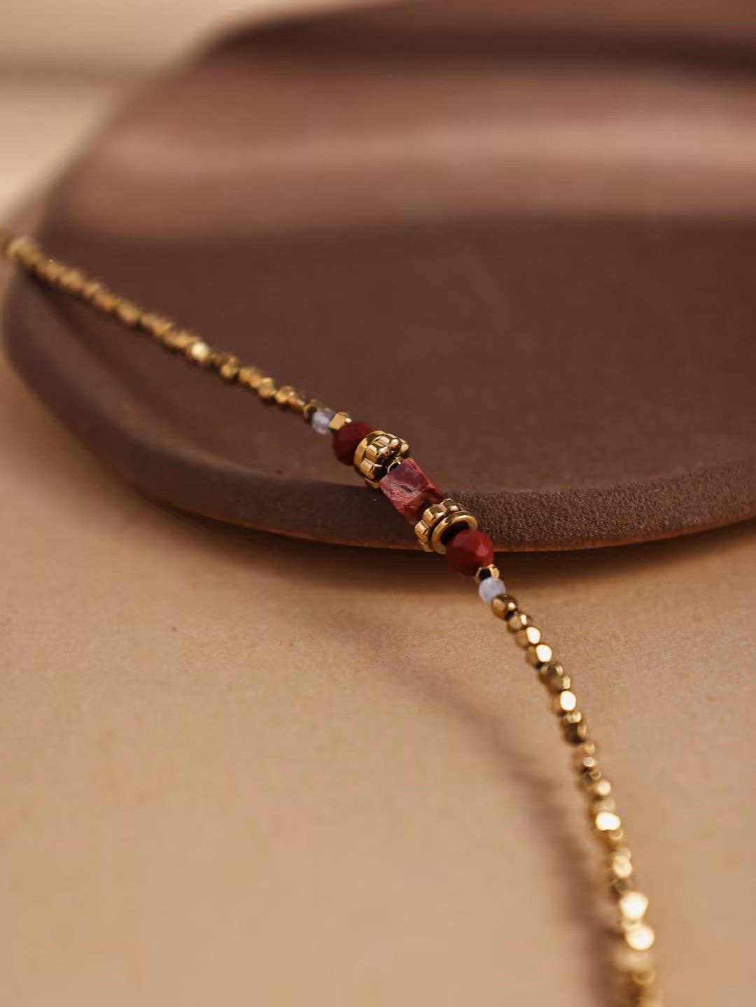 Revelari - Wholesale Beaded Bracelet - Gold and Red Beaded Bracelet2