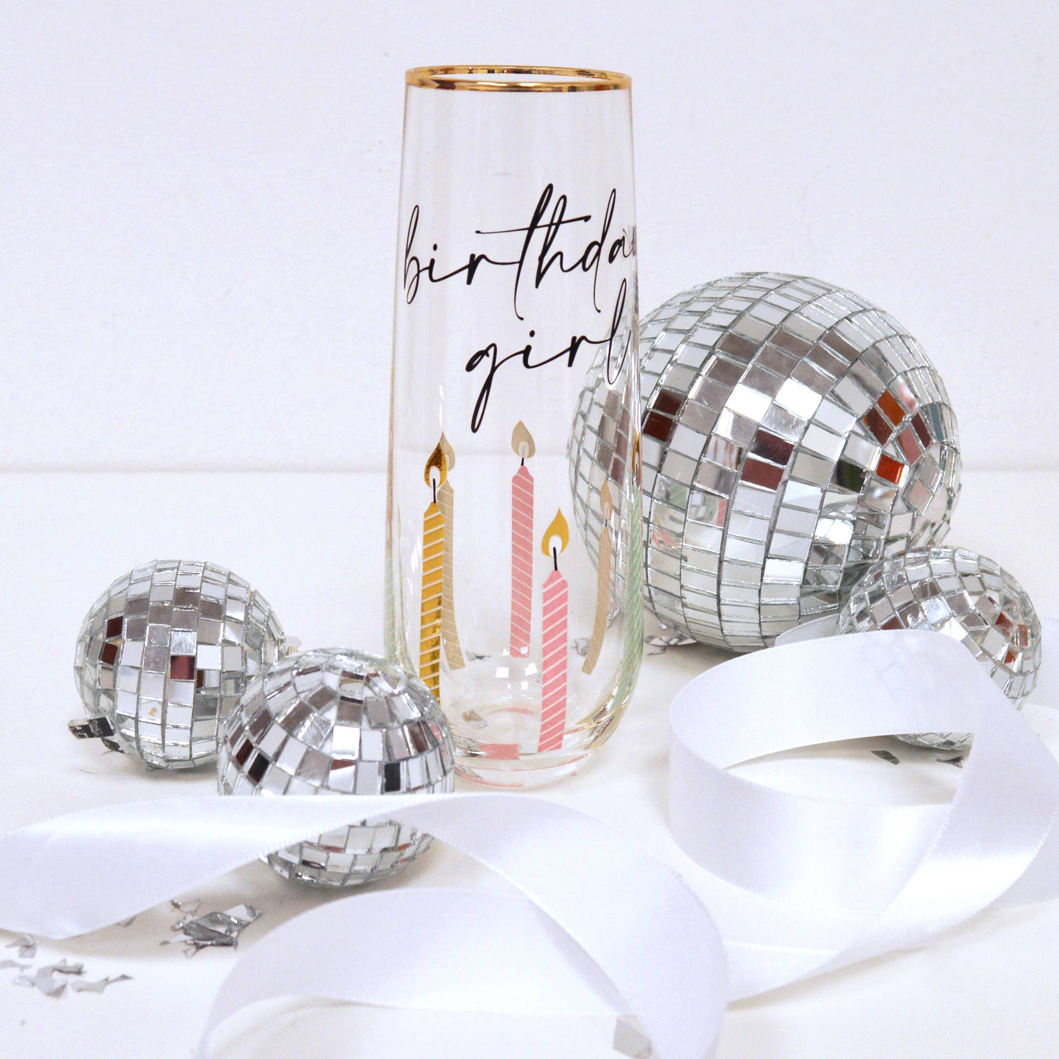 8 Oak Lane - Wholesale Champagne Flute - Multi Birthday Girl Stemless Champagne Glass2