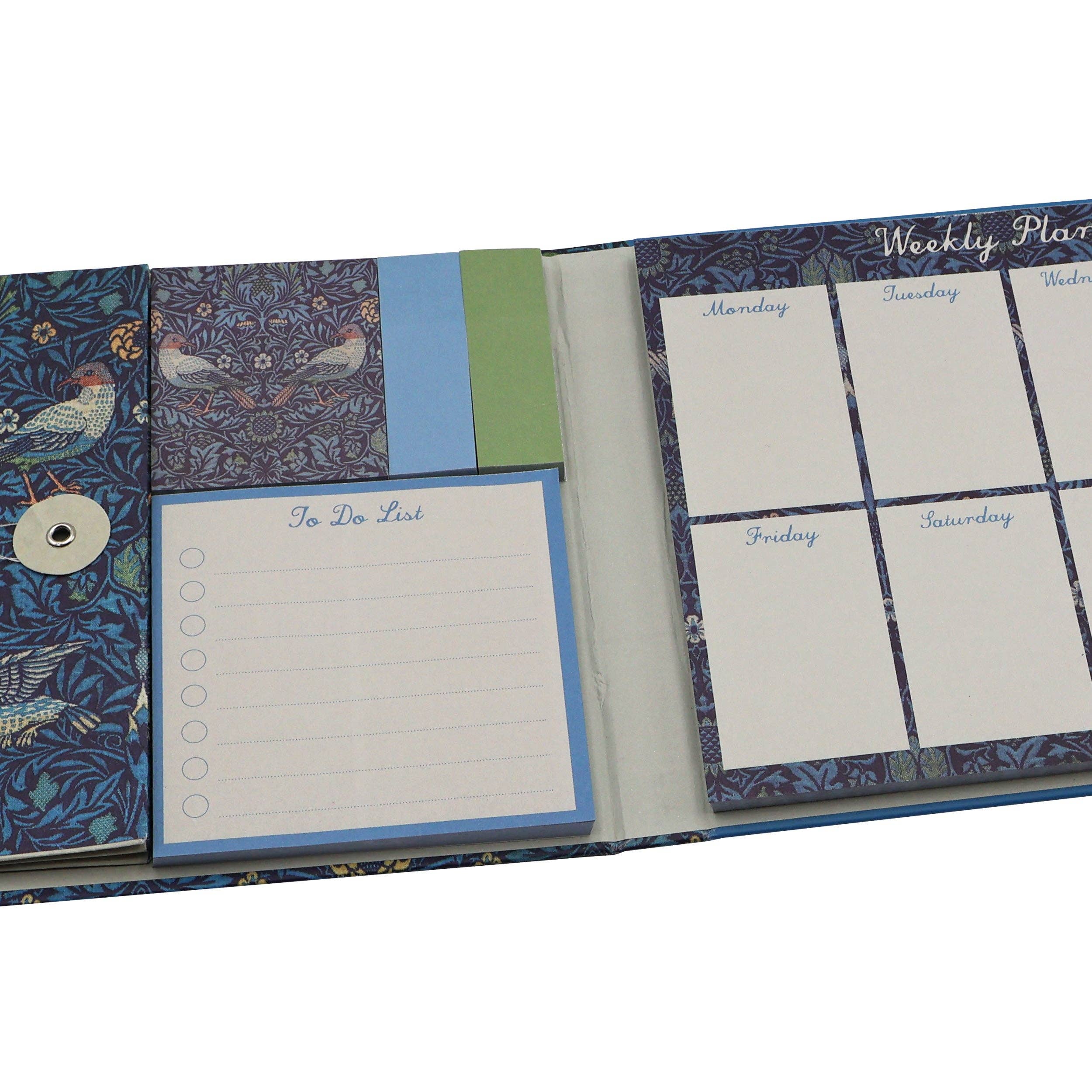Robert Frederick Ltd – wholesale Planner – William Morris Weekly Planner Organiser With Sticky Notes - Birds Design5