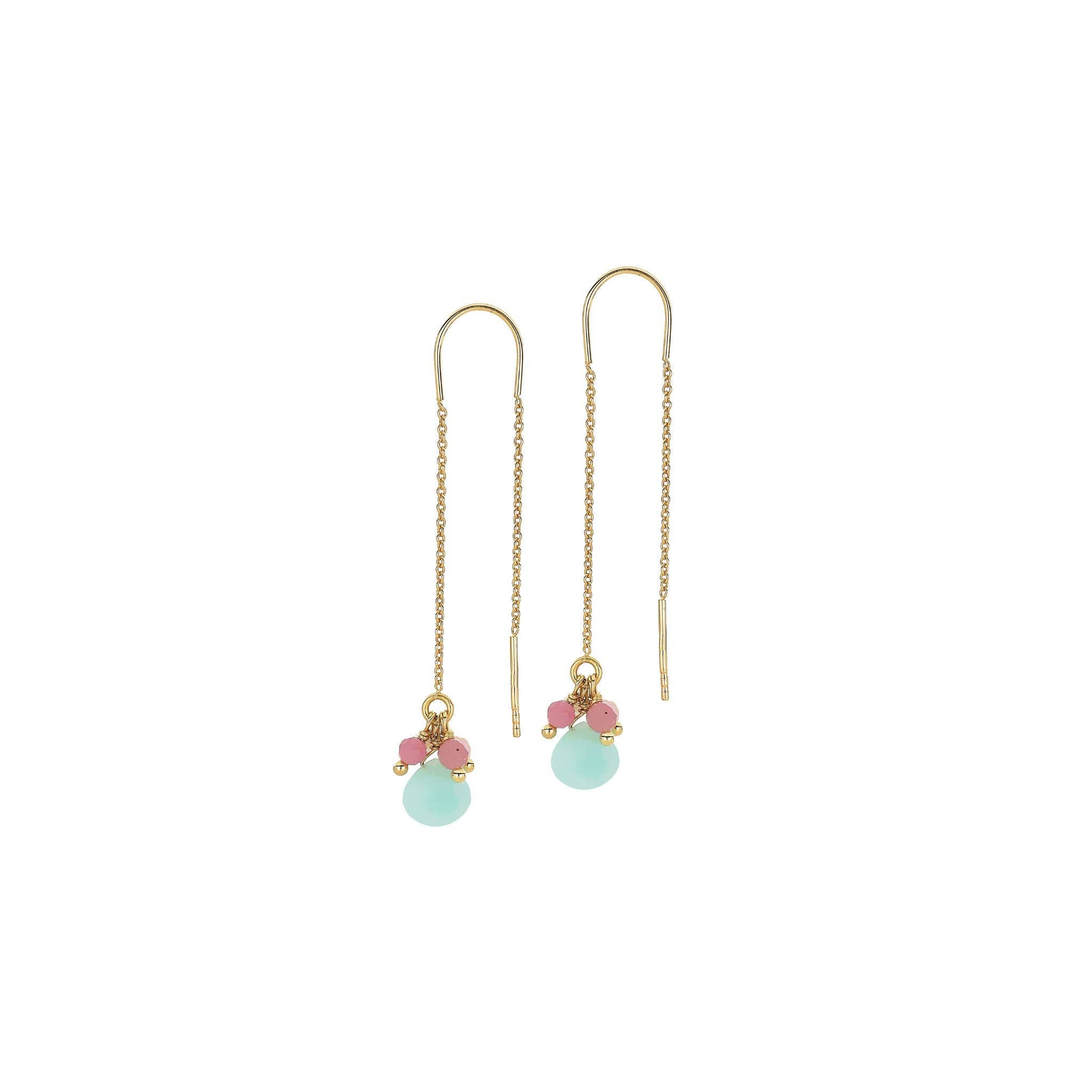 ISHWARA JEWELS - Vente Boucles d'oreilles pendantes - Boucles d'oreilles pendantes avec Amazonites | Rose0