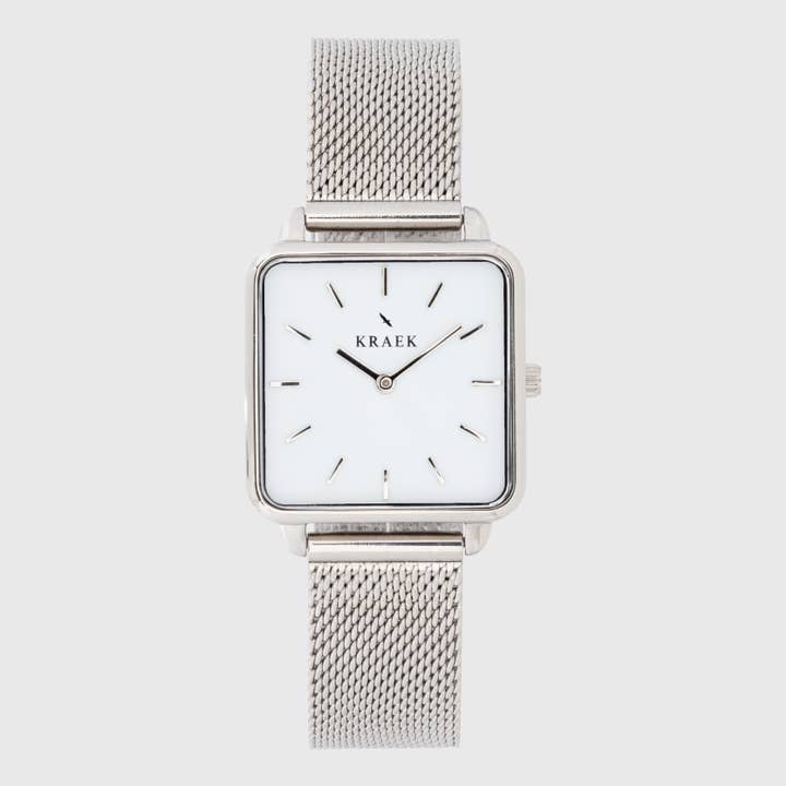 Sienna | Zilver | Mesh | Vierkant 28 mm voor wholesale door KRAEK Watches