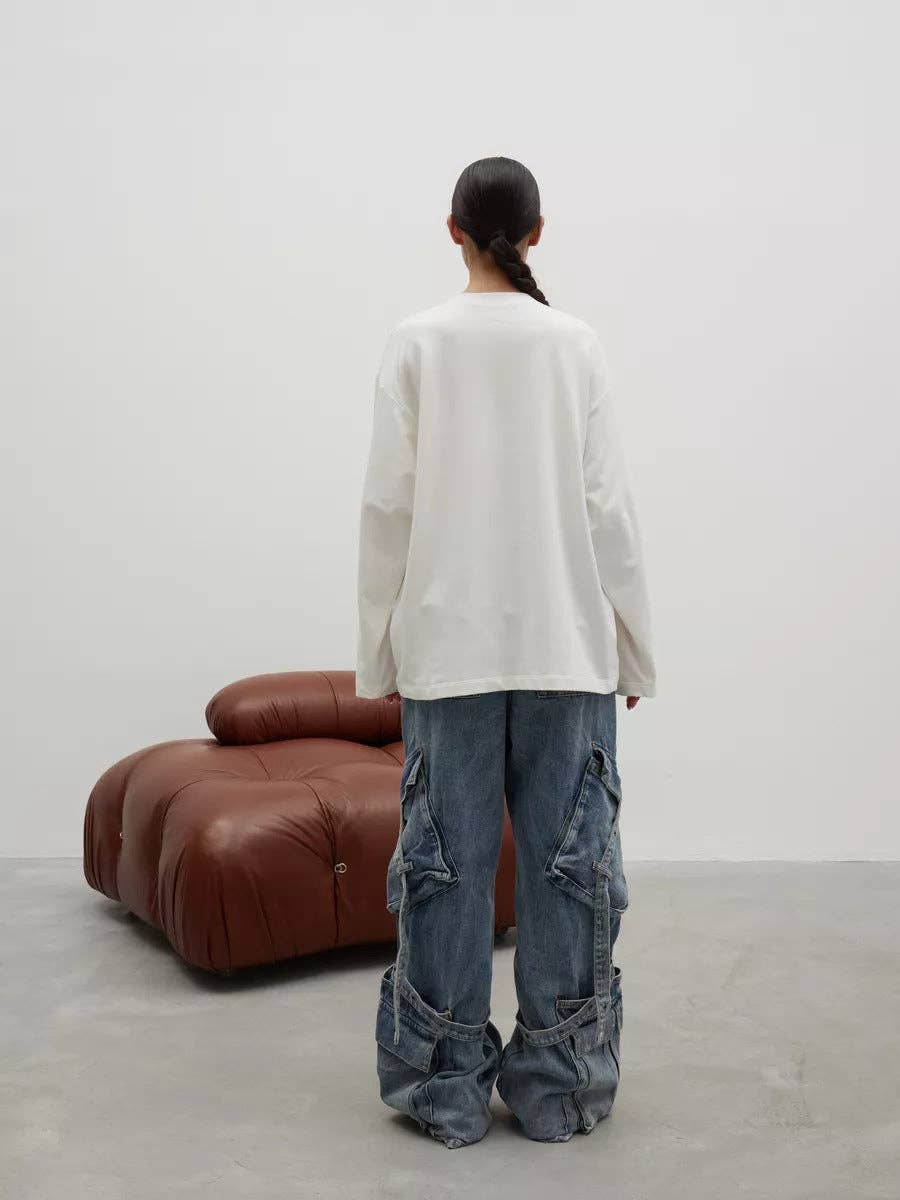 Suhkasana – wholesale T-shirt – women's – Heavyweight Cotton Long Sleeve Crewneck Oversized T Shirt5