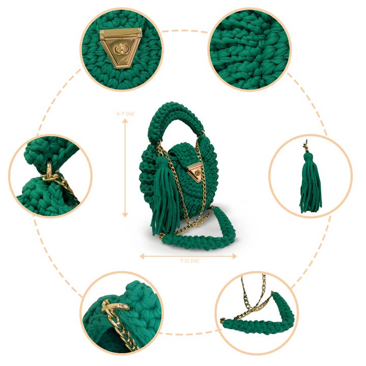 CHQEL - Vendita all'ingrosso Pochette - Donna - Pochette fatta a mano CHQEL per donna, borsa all'uncinetto fatta a mano 5