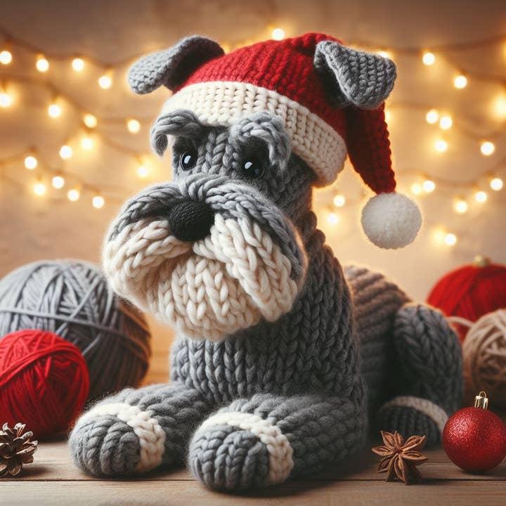 Carte de Noël de luxe pour Schnauzer unique pour la vente par Two Woofs