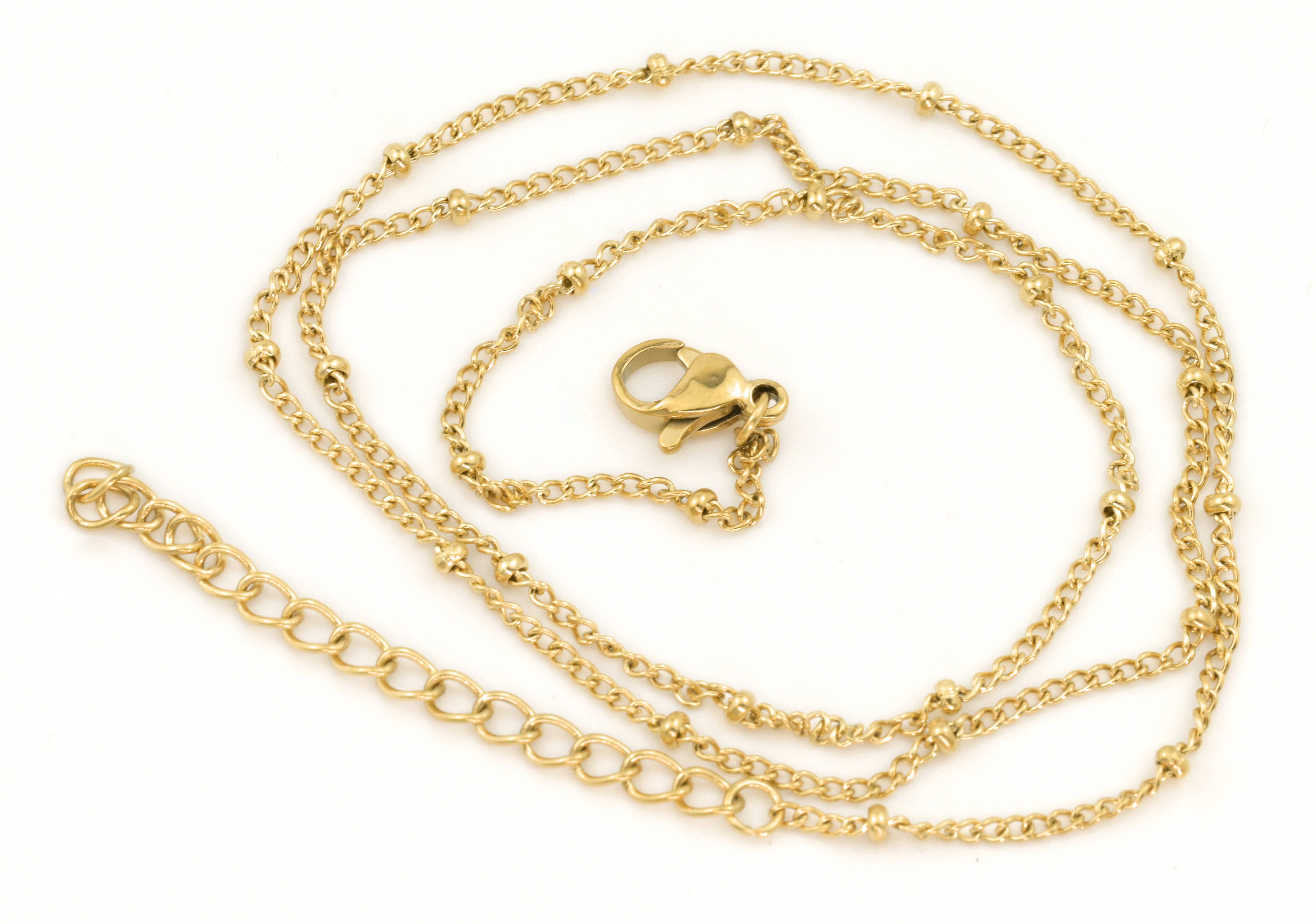 Blueyejewelry - Vente Collier de perles - Collier Curb Satellite - Collier à chaîne en or 18 carats3