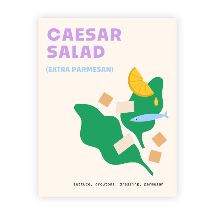 Caesar Salad Print for wholesale by Laura Supnik