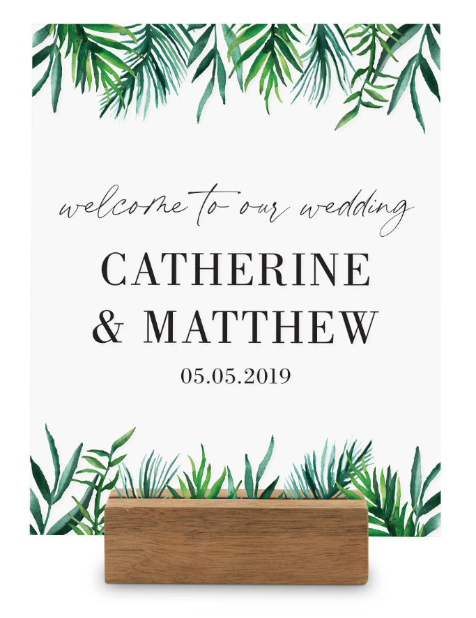 Weddingstar Inc. - Wholesale Desk/Tabletop Sign - Printed Clear Acrylic Tabletop Sign - Modern Couple2