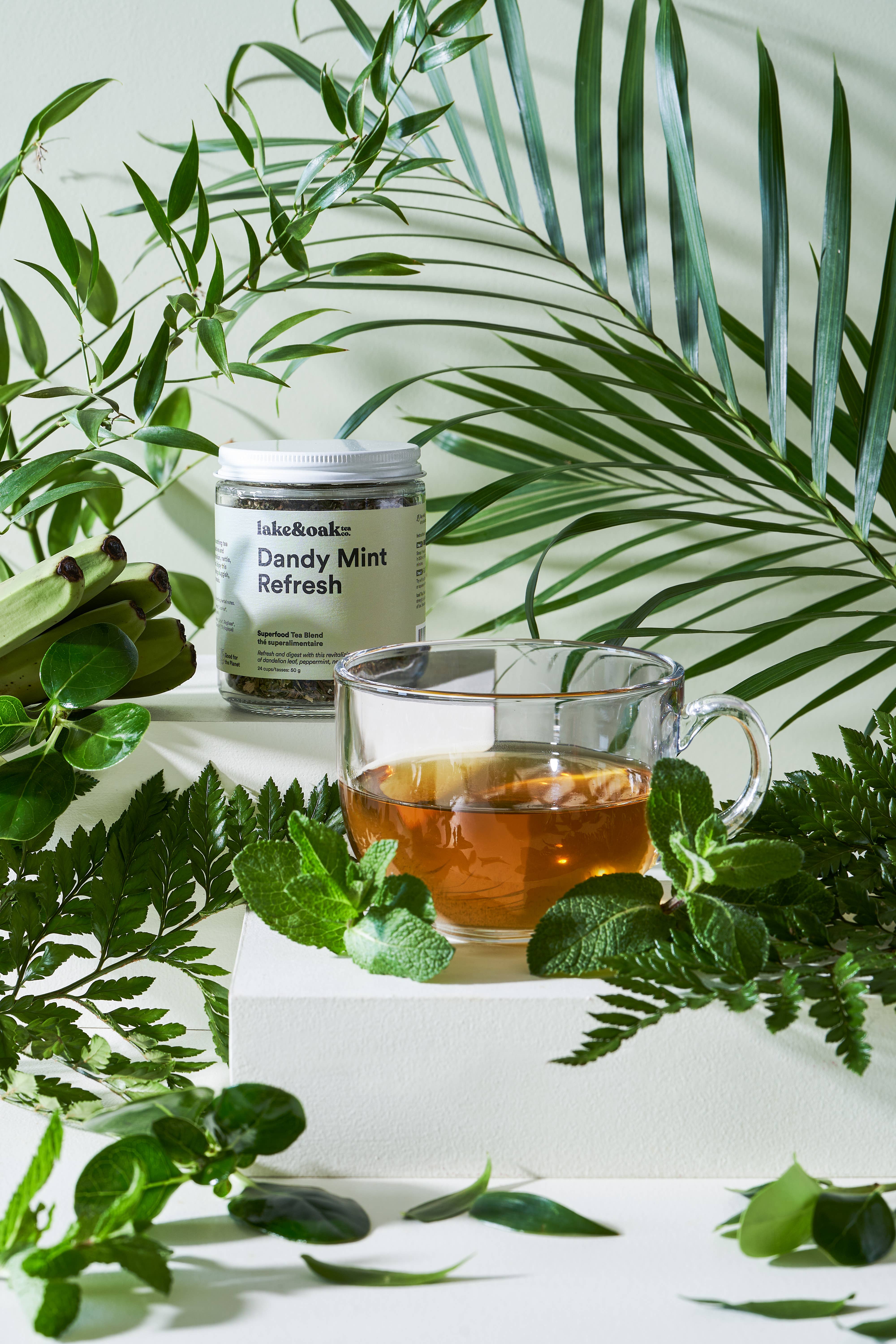 Lake & Oak Tea Co. – Chá de saúde/Detox por atacado – Refrescar Dandy Menta - Superfood Tea Blend