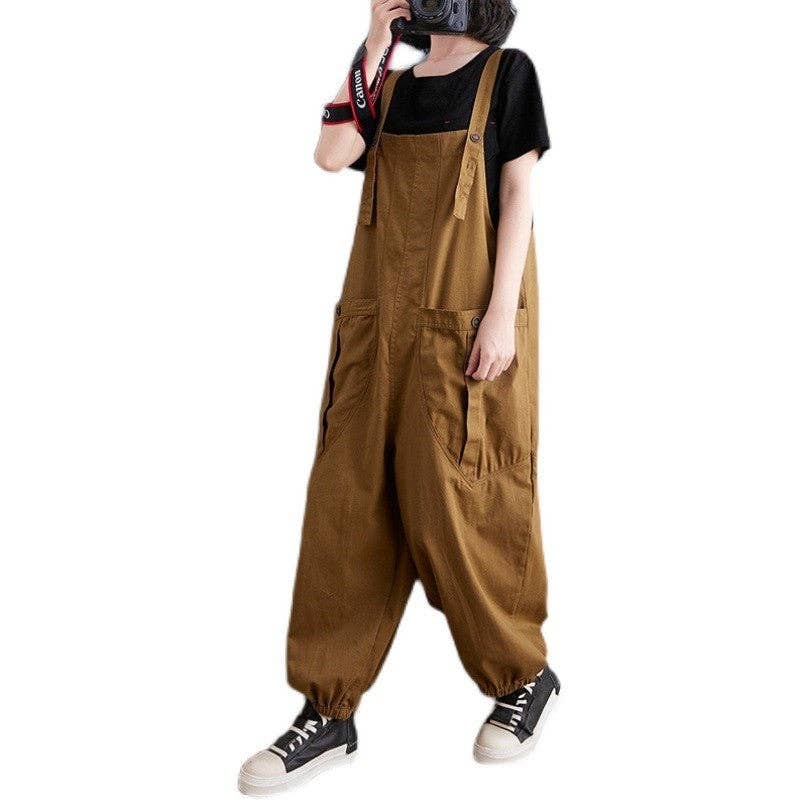 UZ Wholesale Store - Vente Salopette – femme - Pantalon artistique ample de couleur unie3