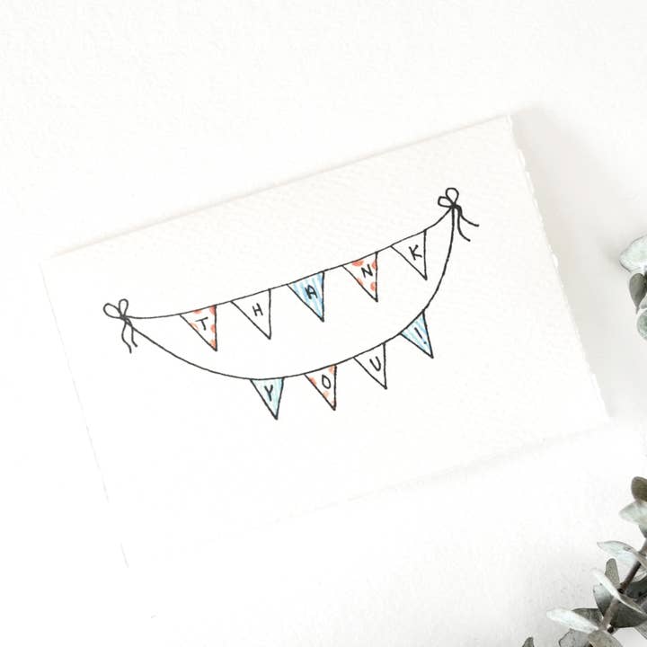 Thank You Banner - Greeting Card for wholesale by Little Shop of ElleSee