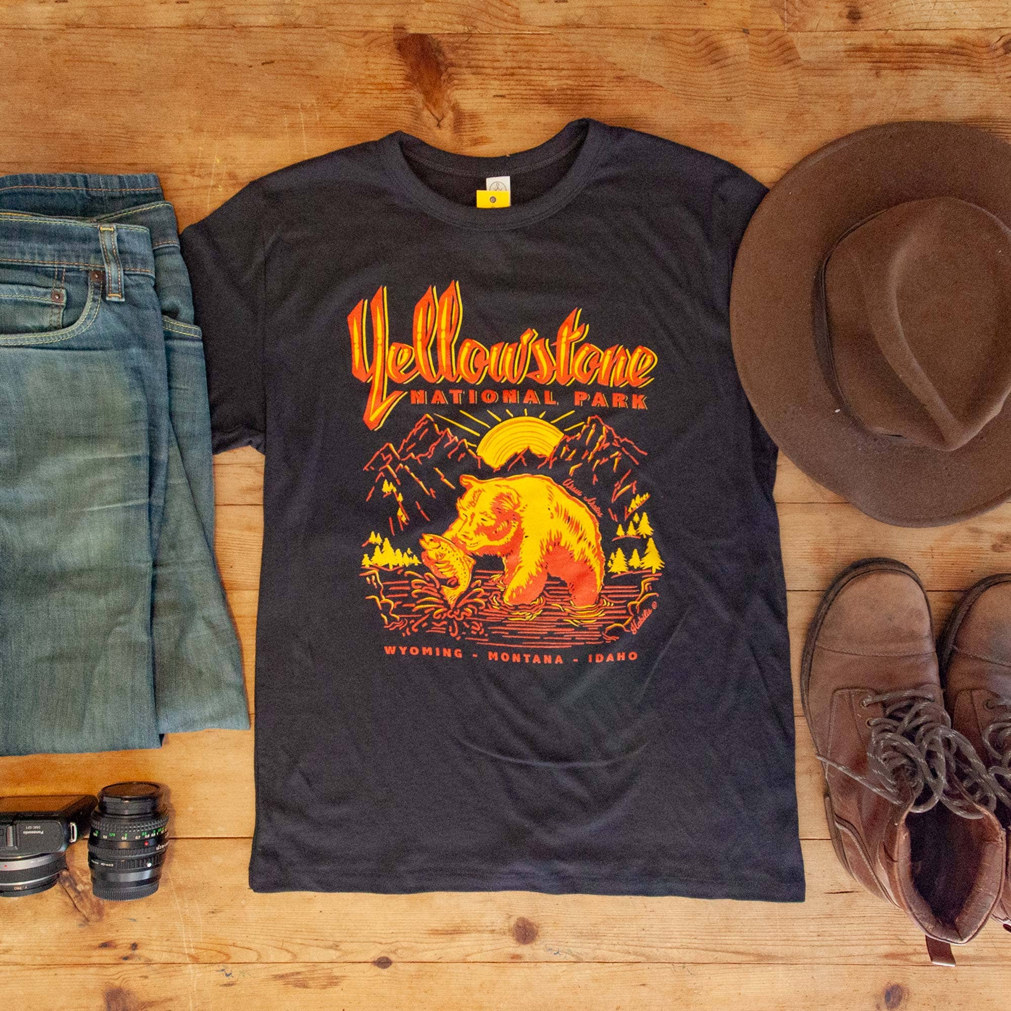 Black Yellowstone National Park Unisex T-Shirt for wholesale on Faire1