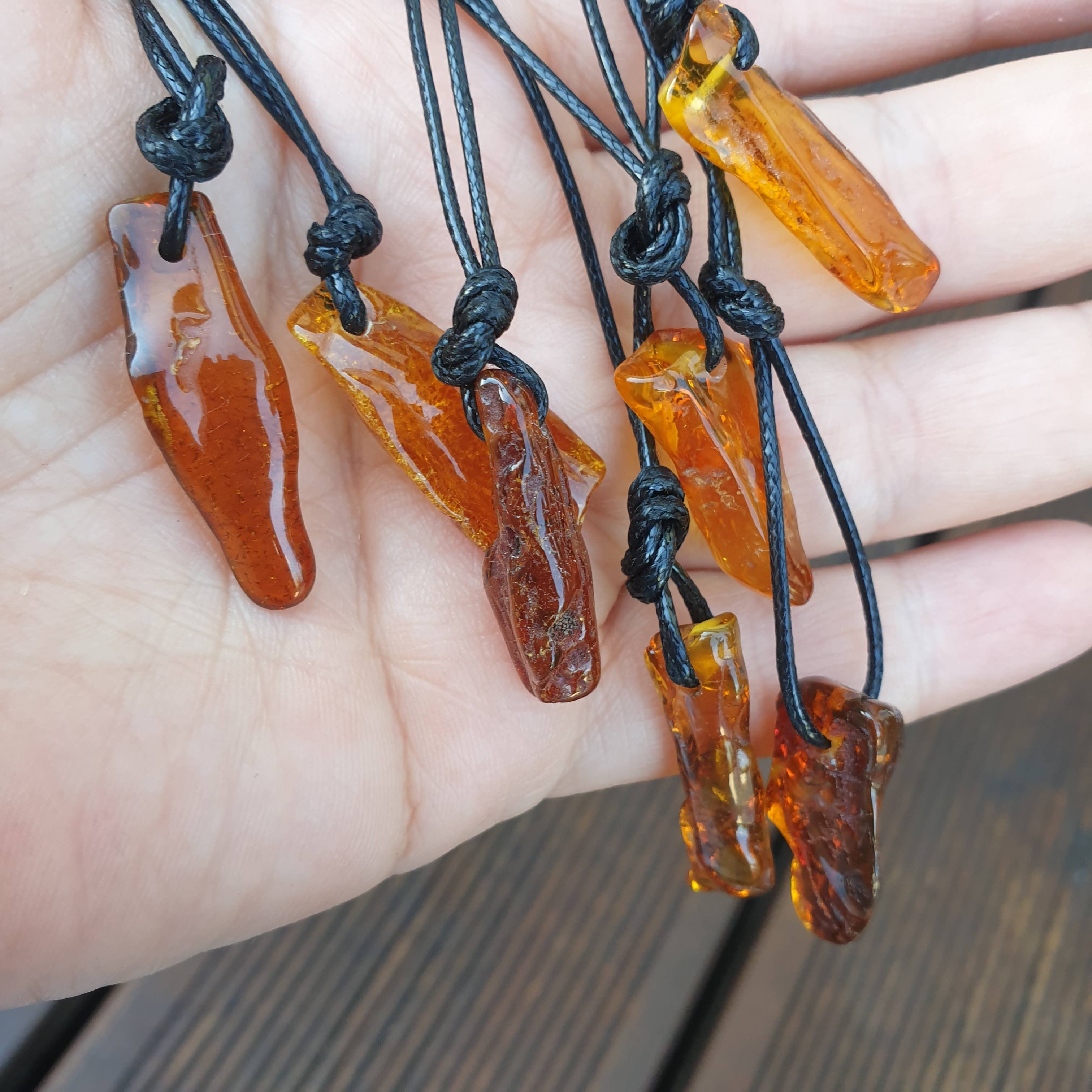 AmberLithuania - Wholesale Individual Charm/Pendant - Raw crystal pendants necklace charms Amber man's jewelery 6