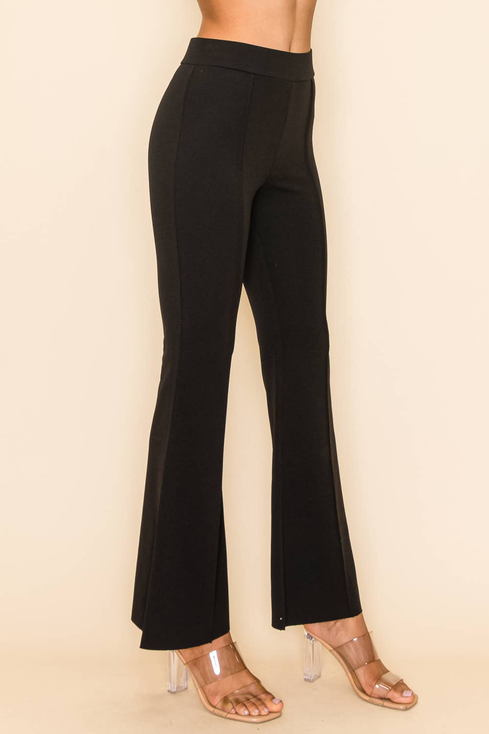 Urban Diction - Vente Pantalon – femme - Pantalon Bell décontracté et professionnel NOIR/ROUGE/VERT/IVOIRE19