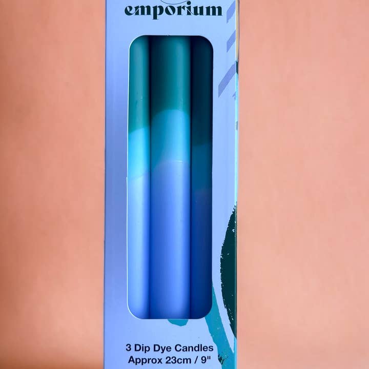 The Colour Emporium - Wholesale Tapered Candle/Candlestick - SAGE SERENITY Dip Dye Dinner Candles Trio