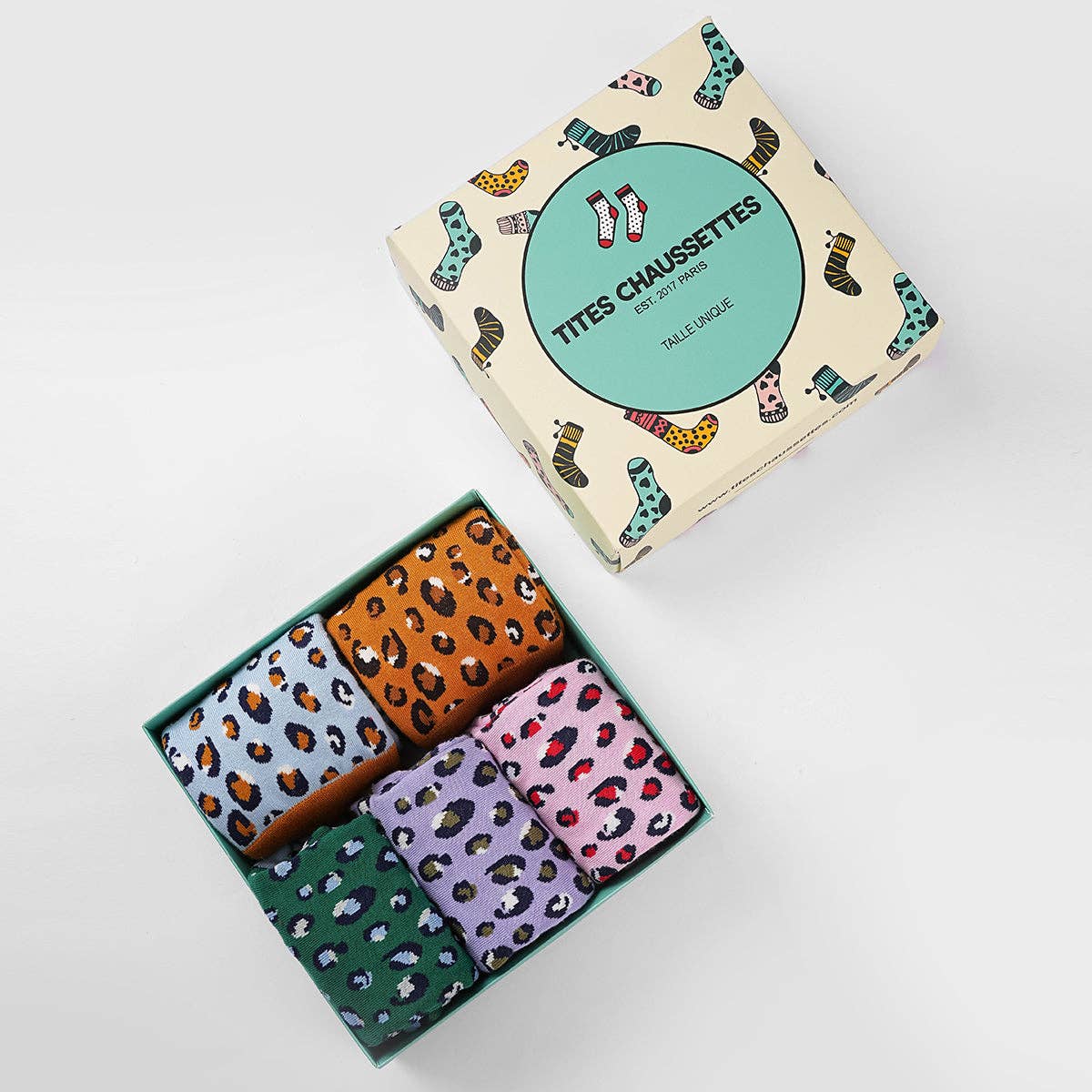 bunt 5er-Pack Damen Socken Leopard I 35-41 für den Großhandel auf Faire2