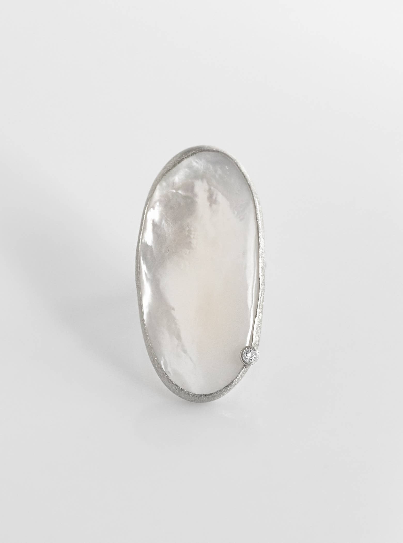FELIX Z DESIGNS - Wholesale Cocktail/Statement Ring - Large Oval Mother of Pearl Ring, Adjustable size. 925 Silver3