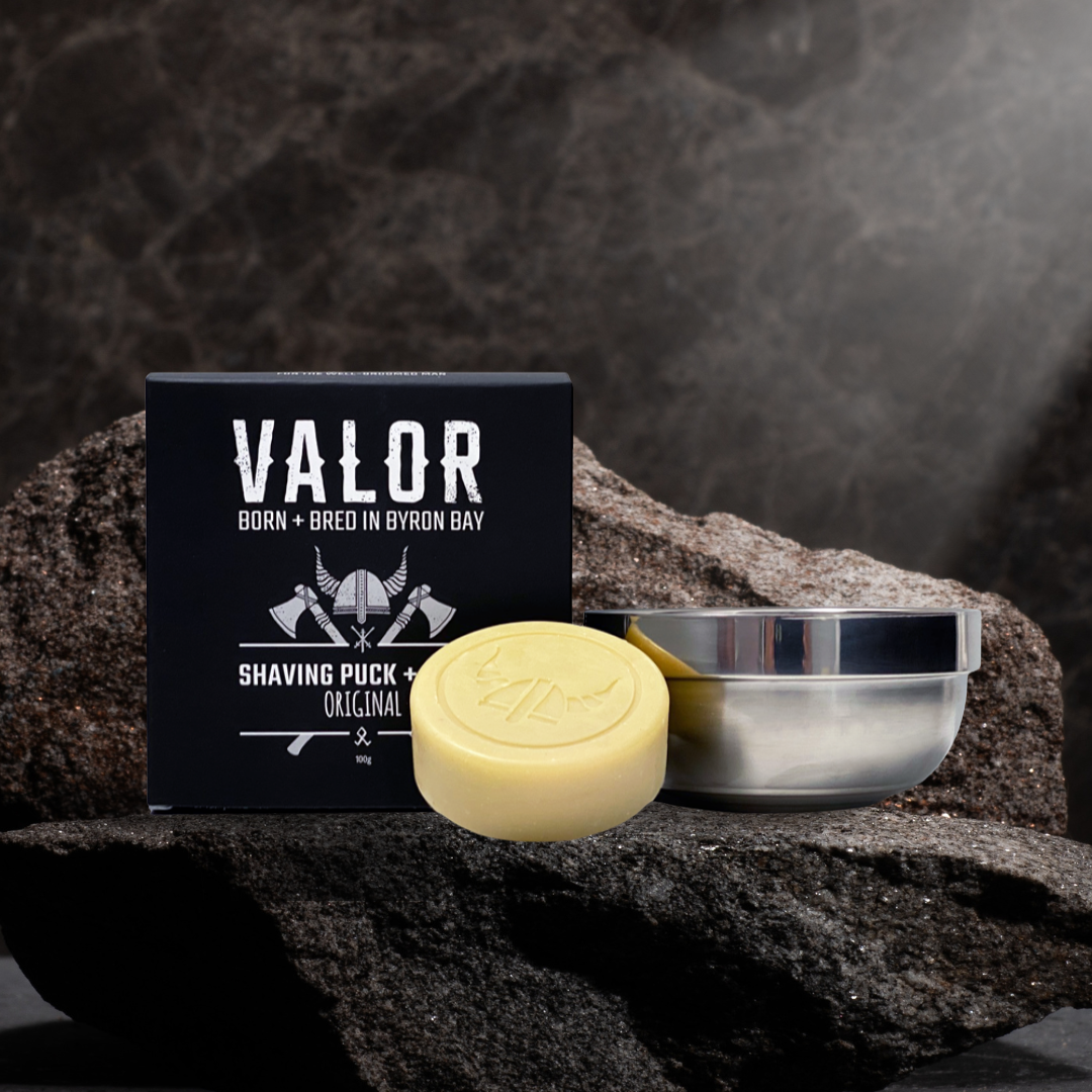 Valor Organics - Wholesale Shave Soap - Men's - Shaving Soap Puck + Steel Bowl (Original)2