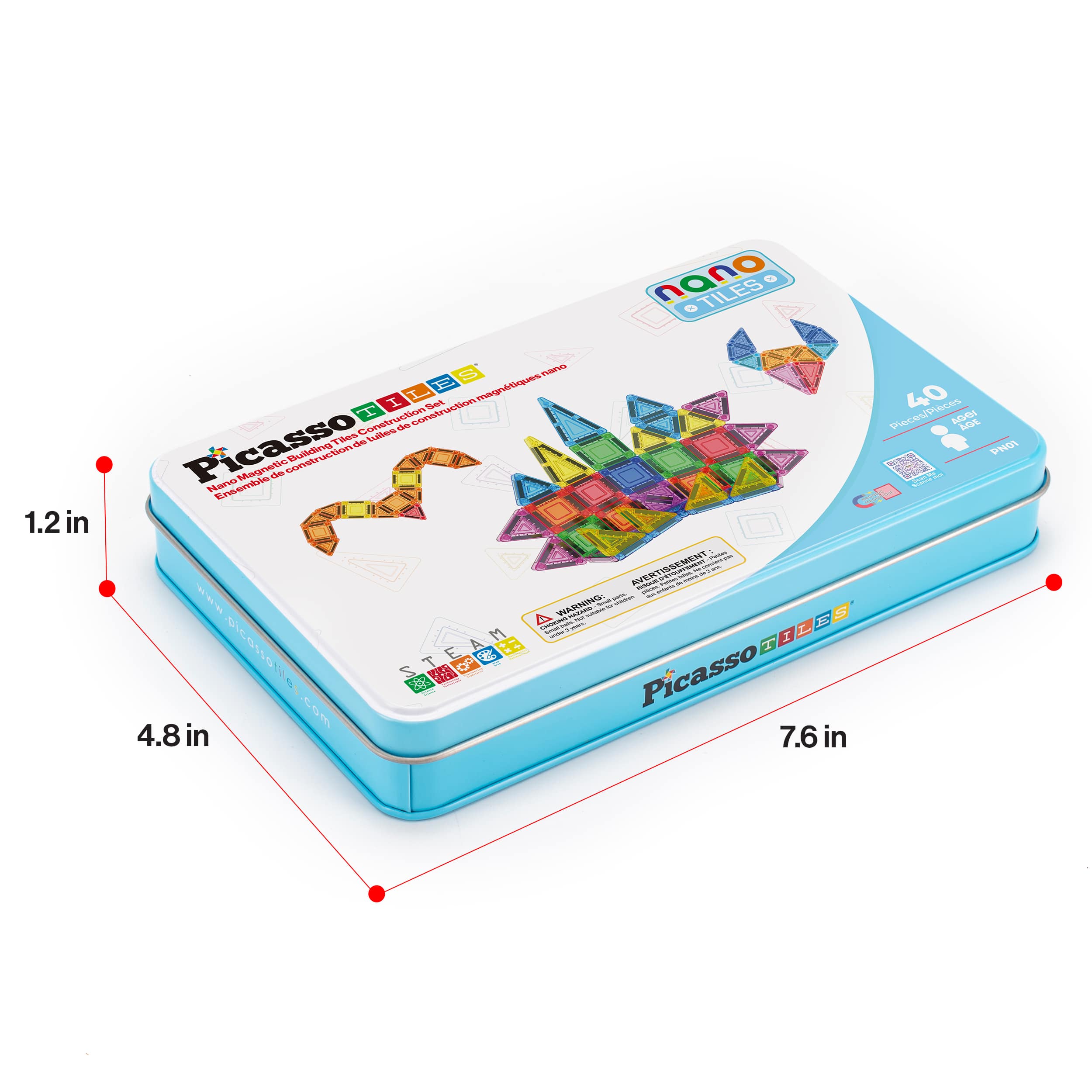 PicassoTiles - Wholesale Building Set - Kids - 40pc Nano Magnetic Building Tiles Construction Travel Set9