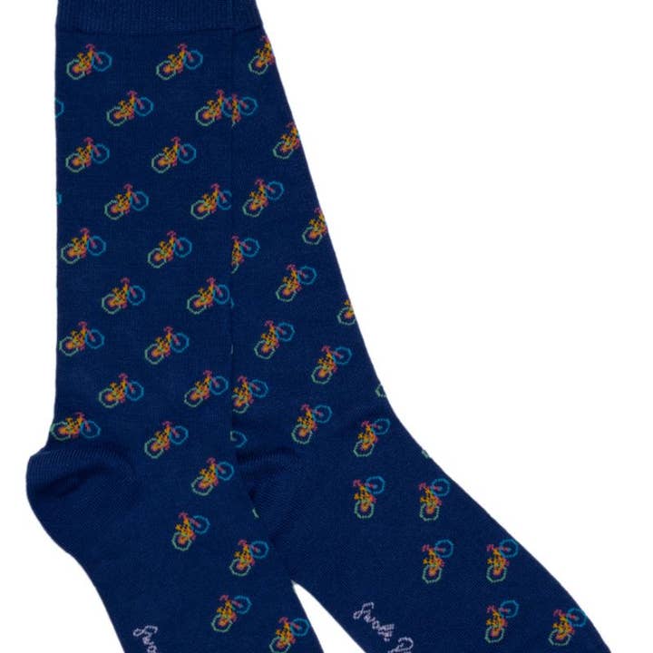 Blå cykel bambus sokker (3 par) for engroshandel hos Swole Panda