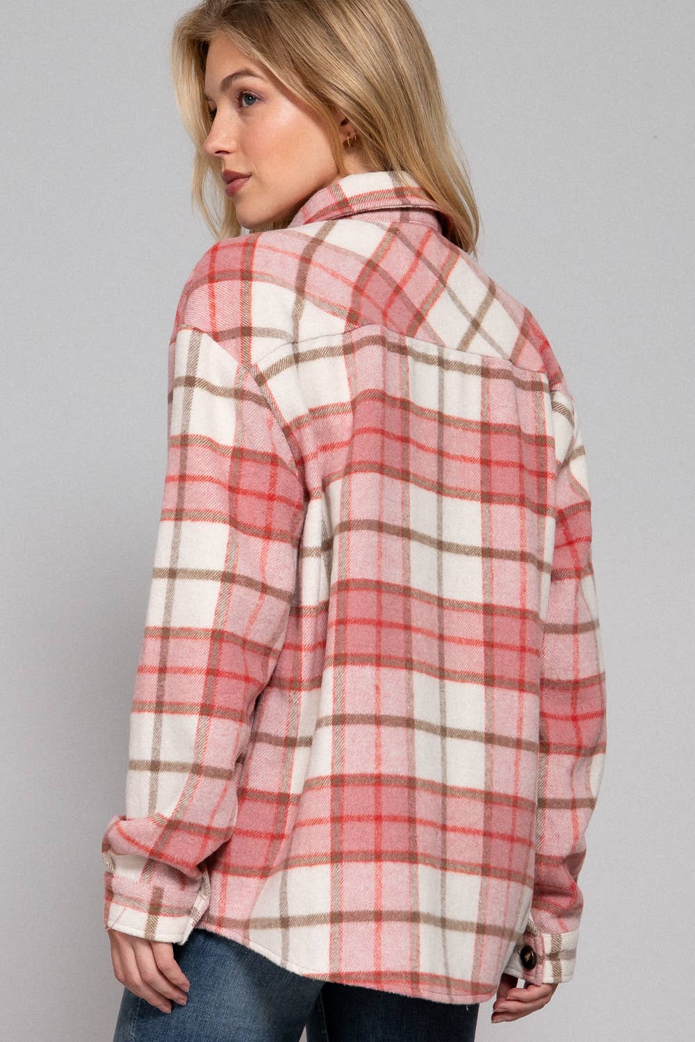 42POPS – wholesale Jacket – Women's – ',,,, Wool Blend Plaid Jacket W/ Side Pockets10