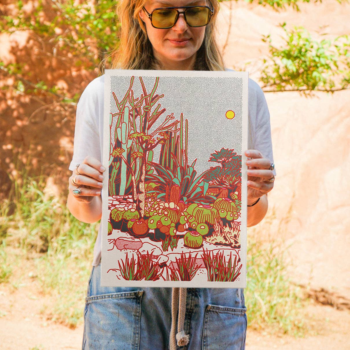 Caroline Clark – wholesale Art print – Cactus Planet Art Print #51